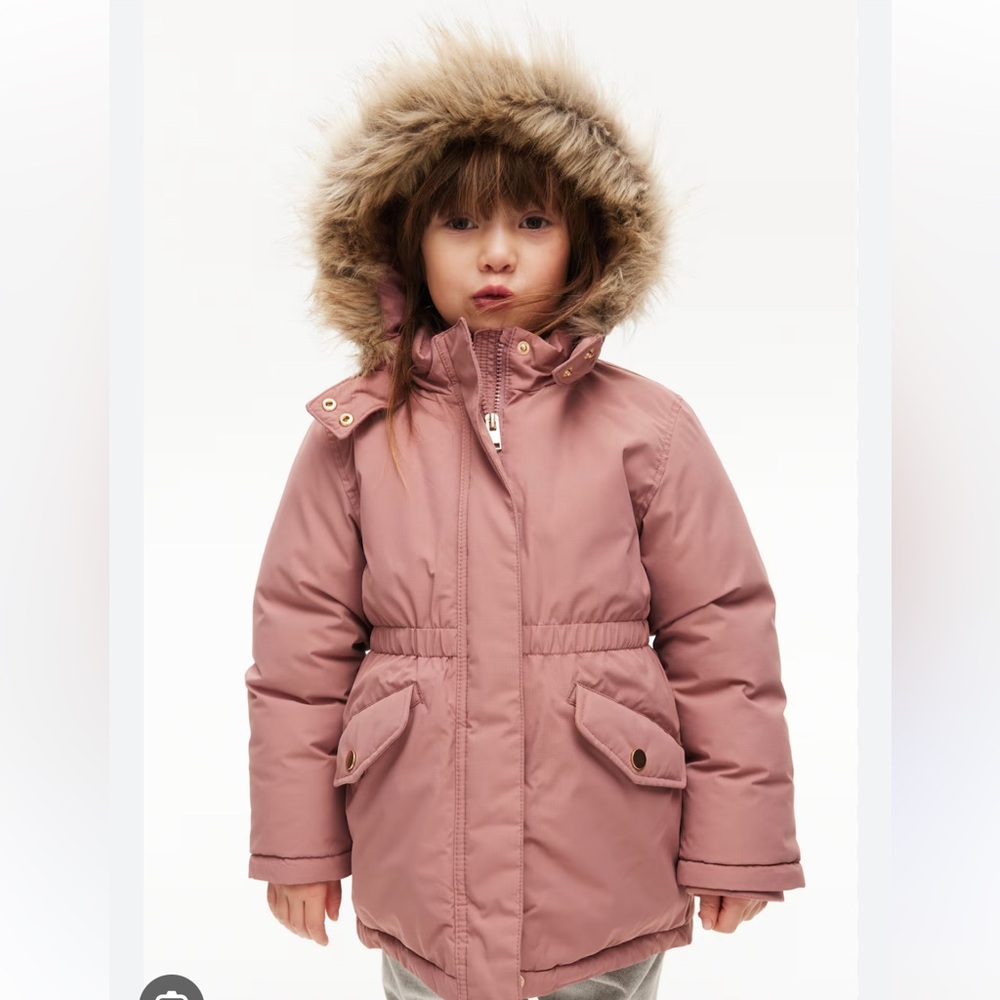 18M H&M COAT JACKET DUSTY PINK PUFFER